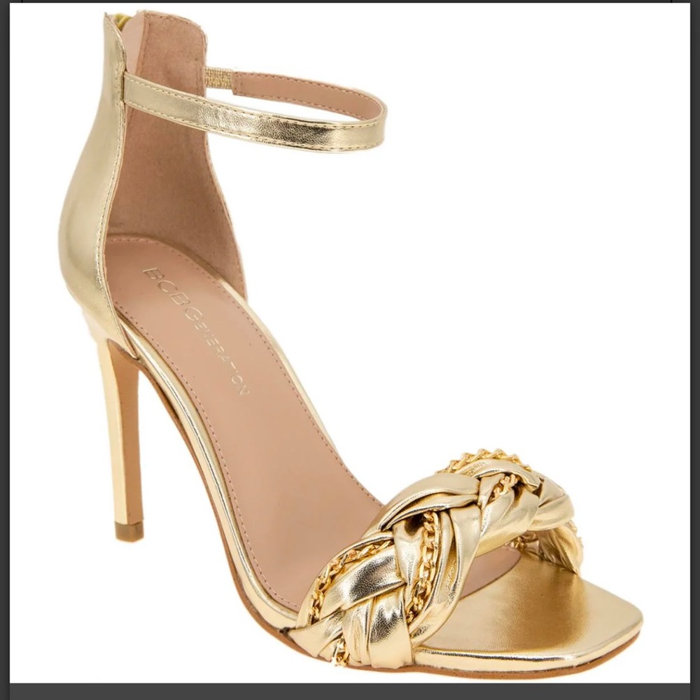 BCBGeneration Women's Gold Heeled Sandals